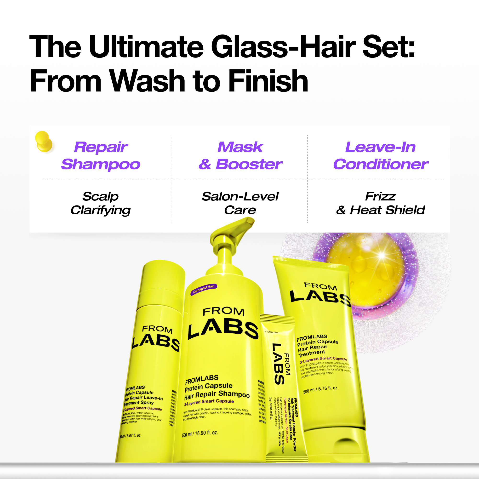 The Ultimate Glass Hair Set (Mask + Booster + Leave-In + Shampoo)
