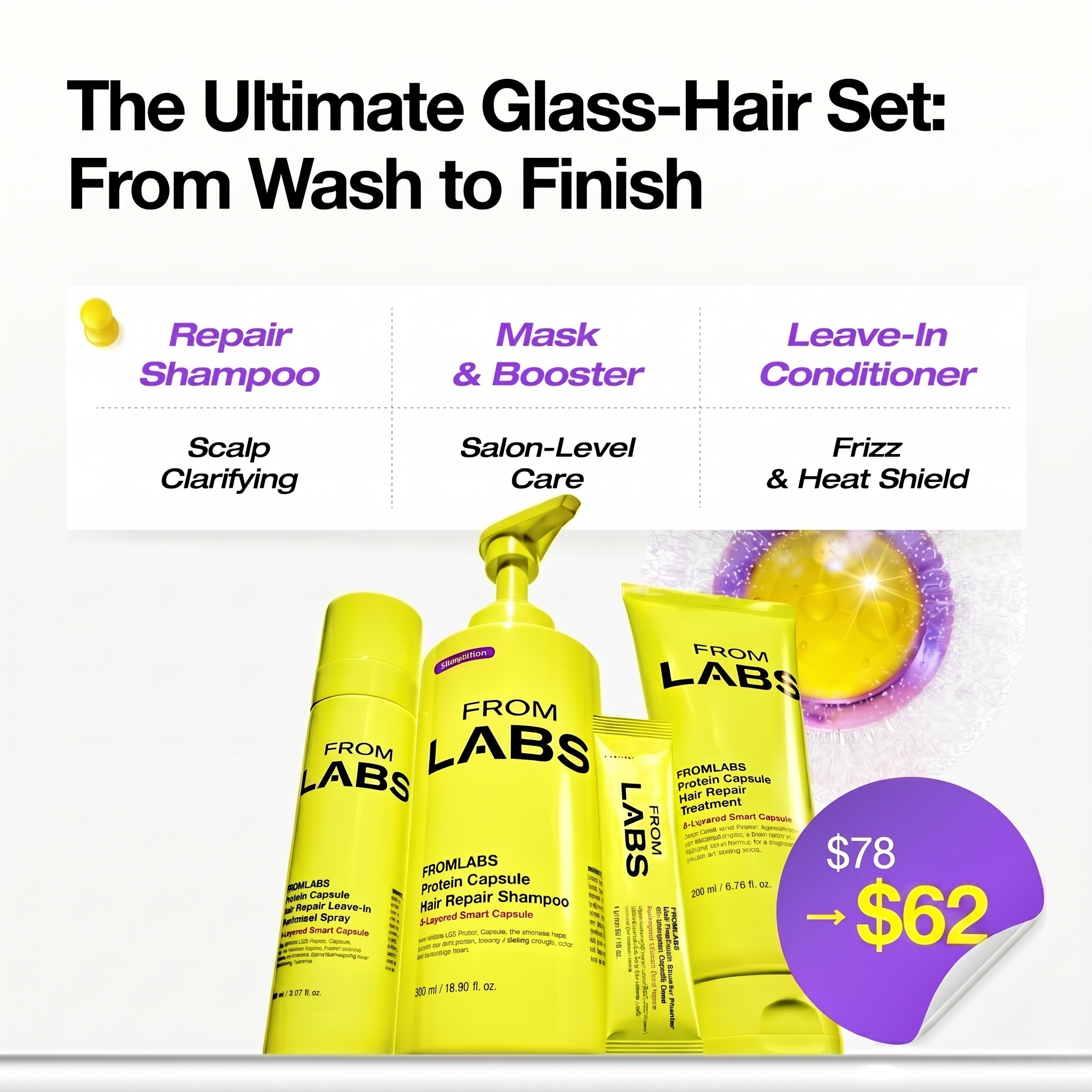 [La Mascarilla #1 en K-Beauty con efecto Glass Hair] El Set Definitivo para un efecto Glass Hair – 21% OFF ❤️